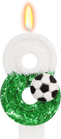 Soccer Birthday Candles - Number 8 Candle for Soccer Cake Decorations, Sports Birthday Party Decorations for Boys Girls in Saudi Arabia