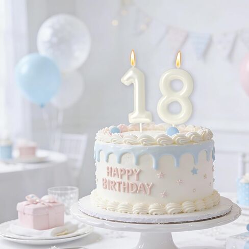 25 Candles 25th Birthday Decorations for Women, White 25th Candle for Beige Birthday Decorations, 25 Cake Topper for 25 Year Old Girl Cream Birthday Party Decor Party Supplies Favors(Number 25 Candle) in Saudi Arabia