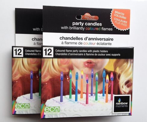 Color Flame Birthday Candles – Vibrant Assortment of 5 Colors, Non-Toxic & Eco-Friendly with Plastic Holders – 12 Count, 8-Minute Burn Time, Perfect for Celebrations & Parties in Saudi Arabia