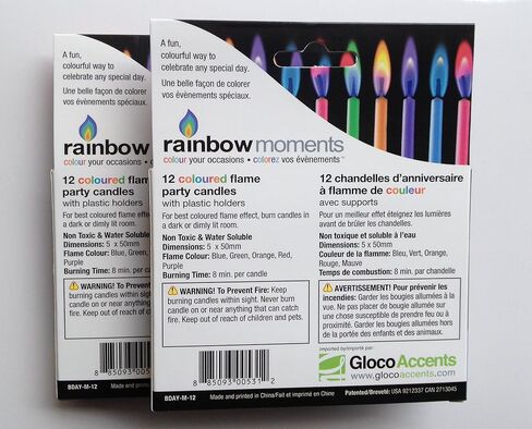 Color Flame Birthday Candles – Vibrant Assortment of 5 Colors, Non-Toxic & Eco-Friendly with Plastic Holders – 12 Count, 8-Minute Burn Time, Perfect for Celebrations & Parties in Saudi Arabia