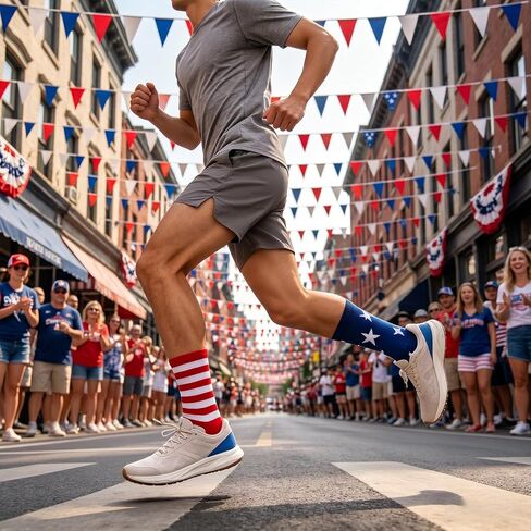 Avxdbr 2 Pairs 4th of July Socks Star Flag Patriotic Red White Blue Stars Stripes Accessories for Adults Men Women Daily Wear in Kuwait