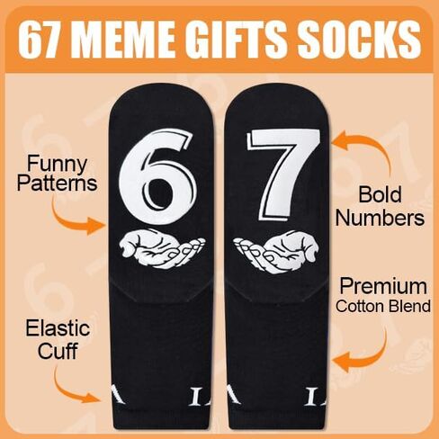 67 Gifts Socks - Six Seven Funny 67 meme Socks for Men Women Gifts Box Ready for Present in Saudi Arabia