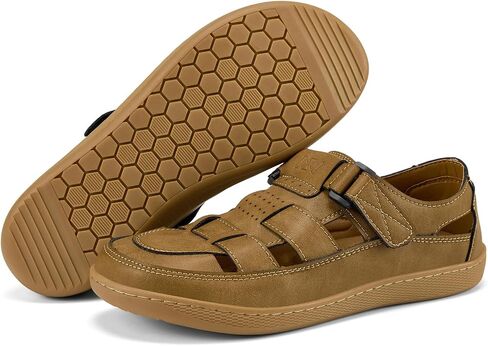 Moodeng Men's Sport Sandals Wide Toe Box Leather Sandals Ultra Lightweight Non-Slip Outdoor Casual Walking Slippers for Men in Saudi Arabia