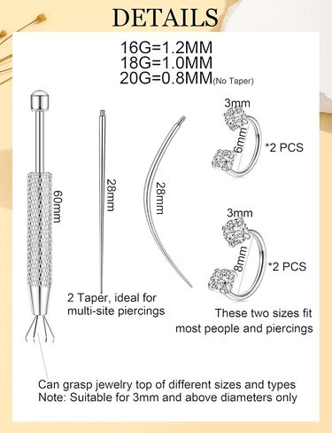 6mm 8mm Horseshoe Nose Ring for Women, 16g 18g 20g Surgical Steel Nose Rings, Multi-Purpose Nose Piercing Jewelry for Cartilage Helix Tragus Labret Septum Lips Ears in Saudi Arabia