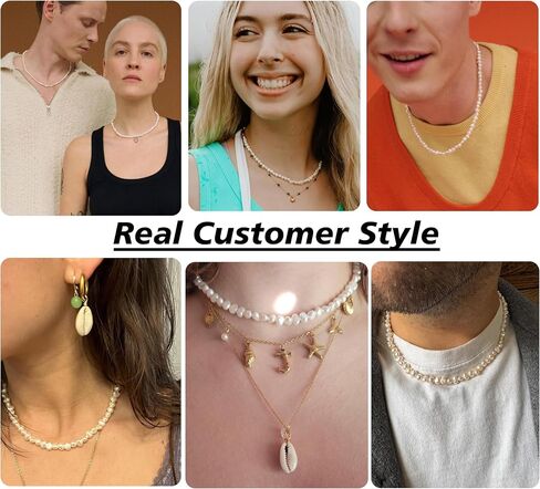 Natural Baroque Pearl Necklace for Women | Irregular Natural Freshwater Pearl Choker ,18K Gold Plated Adjustable Chain, Wedding Daily Wear Jewelry,Gifts for Women in Kuwait