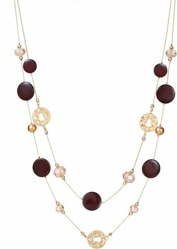 Long Necklaces for Women Fashion Shell Beaded Double Layered Sweater Chain in Saudi Arabia