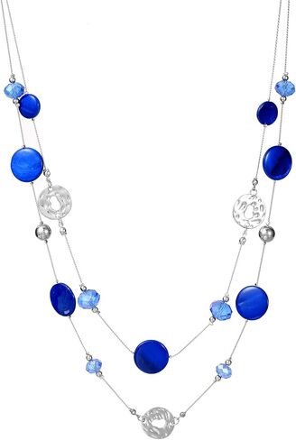 Long Necklaces for Women Fashion Shell Beaded Double Layered Sweater Chain in Saudi Arabia