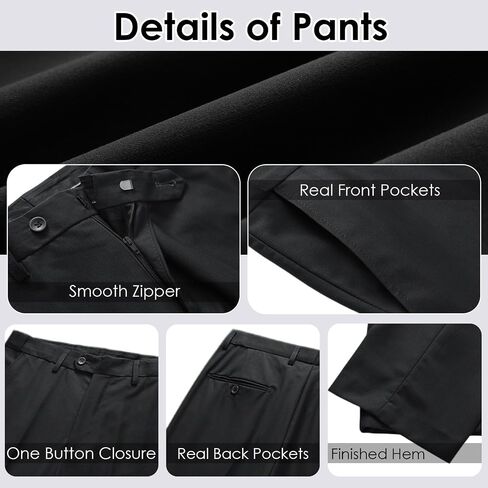 Black Tuxedo Suits for Men Solid 3 Piece Regular Fit Formal Set for Wedding Prom Shawl Lapels One Button Jacket Double Breasted Vest Pants Set X-Large in Saudi Arabia