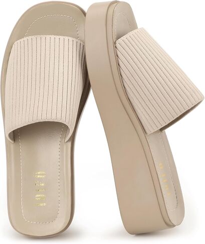 IDIFU IN2 Platform Sandals for Women Comfortable Chunky Open Toe Slip On Wedge Sandal Cute Vacation Summer Beach Slide Sandals in Kuwait