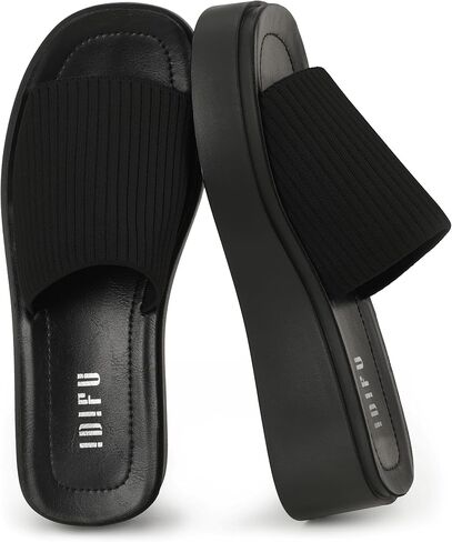 IDIFU IN2 Platform Sandals for Women Comfortable Chunky Open Toe Slip On Wedge Sandal Cute Vacation Summer Beach Slide Sandals in Kuwait