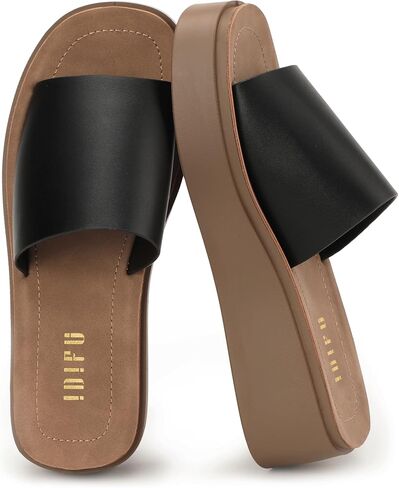 IDIFU IN2 Platform Sandals for Women Comfortable Chunky Open Toe Slip On Wedge Sandal Cute Vacation Summer Beach Slide Sandals in Kuwait