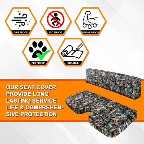 Seat Cover Compatible with Kubota RTV 400/500 Bench Seat, Knitted Fabric ATV UTV Seat Covers in Kuwait