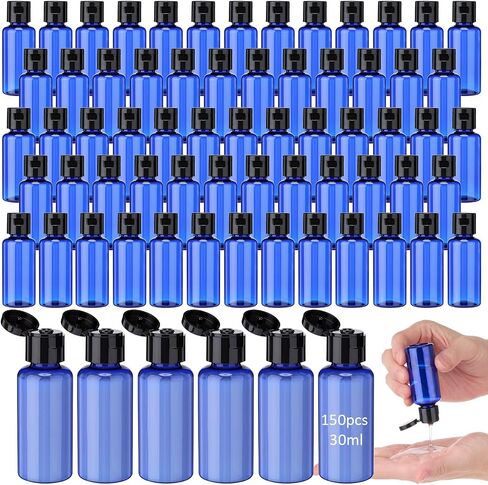 150 Pcs 1oz Travel Bottles Bulk for Toiletries Clear Small Travel Size Bottles Bulk Refillable Empty Containers for Shampoo Lotion Liquid Body Soap Cream Toiletries(Black Cap) in Kuwait