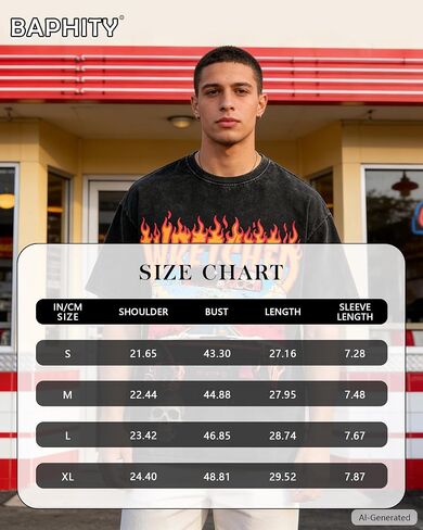 BAPHITY Mens Graphic Tees Acid Washed Crew Neck T Shirts Vintage Y2K Streetwear Loose Fit Unisex Casual Tops, Car, Black, XL in Saudi Arabia
