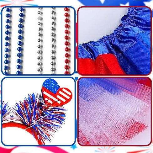 Independence Day Women Costume Accessories Tutu Set 4th of July Outfits for Women Red White and Blue Poncho Costume for Girl in Saudi Arabia