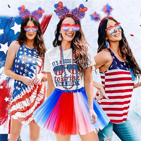 Independence Day Women Costume Accessories Tutu Set 4th of July Outfits for Women Red White and Blue Poncho Costume for Girl in Saudi Arabia