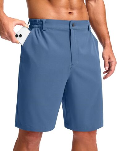 Pudolla Men's Lightweight Dress Shorts 11" Long Golf Shorts with 3 Pockets Stretch Quick Dry for Casual Travel in Kuwait