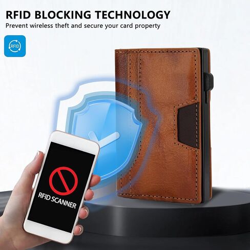محفظة CNYUSE RFID للرجال، حامل بطاقات ائتمان من الألومنيوم ثنائي الطي مع مشبك نقود، يحمل أكثر من 10 بطاقات محفظة جيب أمامية من الجلد النحيف، هدايا للرجال in Kuwait