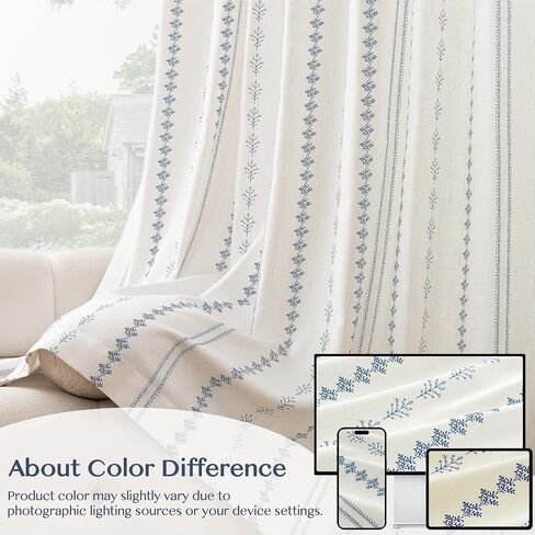 THREE GIRLS Pinch Pleated Sage Green Floral Block Print Curtains 84 Inches Long, Vintage Boho Linen Blend Drapes for Bedroom Living Room, 2 Panels Set in Saudi Arabia
