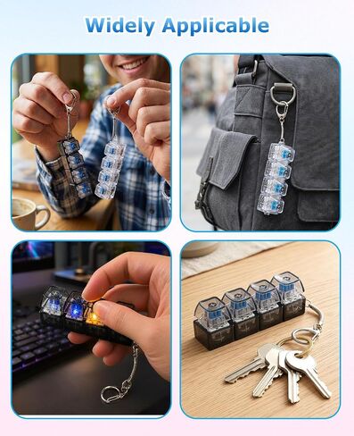 2 PCS Clicky Keyboard Fidget with LED Lights, Relief Stress Clicky 4 Key Board Keychain for Adults in Saudi Arabia