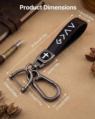 Father's Day Cross Keychain for Men Dad, Leather Jesus Cross Keychain, Christian Gifts Key chain for Men, Husband, Dad in Saudi Arabia