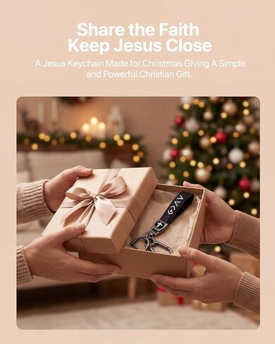 Father's Day Cross Keychain for Men Dad, Leather Jesus Cross Keychain, Christian Gifts Key chain for Men, Husband, Dad in Saudi Arabia