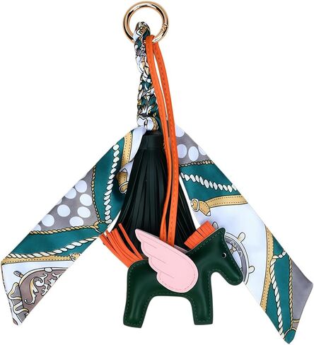 Horse Bag Charm PU Leather Pony Purse Charms with Bow Tassel Scarf Horse Keychain Purse Charm for Handbags in Saudi Arabia