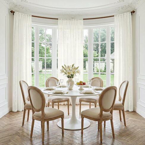 FMFUNCTEX Beige Semi Sheer Curtains for Bedroom, Floral Jacquard Voile Light Filtering Privacy Curtains 84 Inches Long for Living Room, Voile Light Filtering Privacy Window Drapes Rod Pocket 2 Panels in Kuwait