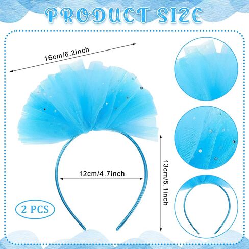 10 Pcs World Book Day Thing Costume Accessories, 2 Sets Blue Furry Headbands Tutu Bowtie Gloves and Tights for Reading Week Role-Playing Themed Parties in Saudi Arabia