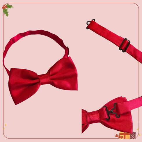 Waiter Costume Kit, 3 Pcs 1950s Soda Jerk Costume Kit Red and White Striped Apron with 2 Pockets Chef Hat Red Bow Ties Adjustable for Adult Costume Cosplay Party in Saudi Arabia