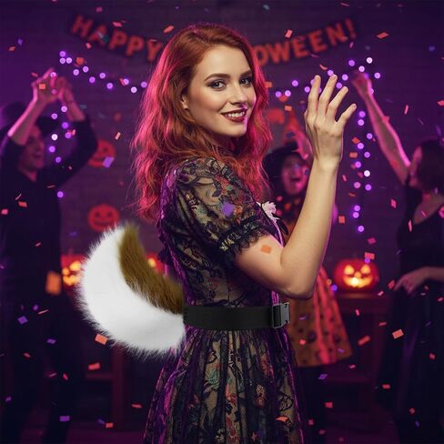 SMILETERNITY Faux Fur Tail Ears Headband and Red Nose Costume Accessory Set in Saudi Arabia