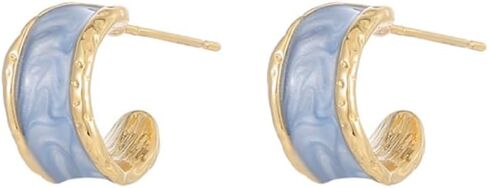 Women C-shaped Earrings Light Luxury Enamel Personalized Earrings Women's Fashion Jewelry, Suitable for Various Festival Gifts in Saudi Arabia