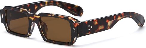 Retro Square Sunglasses for Women Men Thick Rectangle Trendy Vintage Black Shades UV400 Protection in Saudi Arabia