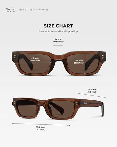 WearMe Pro WMP Eyewear – Women’s Polarized Oversized Rectangular Sunglasses: Wide Frame, Thick Temples, High-Fashion Style in Kuwait