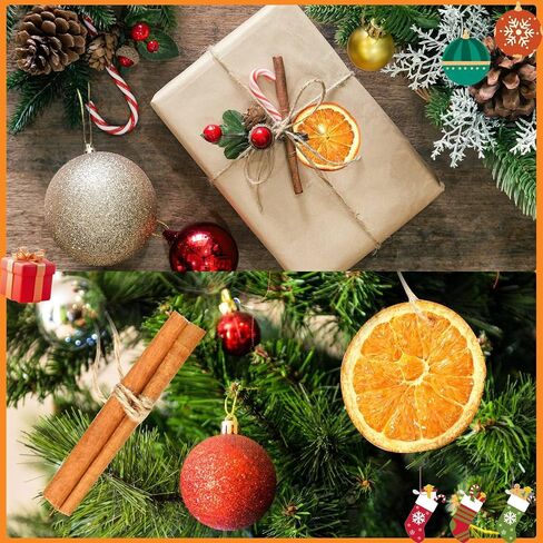 31 Pcs Christmas Ornaments Set, Natural Dried Orange Slices, Cinnamon Sticks and Pinecones, Pre-Tied Jute for Xmas Tree Hanging Decor, Rustic Holiday DIY Crafts in Saudi Arabia
