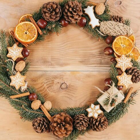 31 Pcs Christmas Ornaments Set, Natural Dried Orange Slices, Cinnamon Sticks and Pinecones, Pre-Tied Jute for Xmas Tree Hanging Decor, Rustic Holiday DIY Crafts in Saudi Arabia
