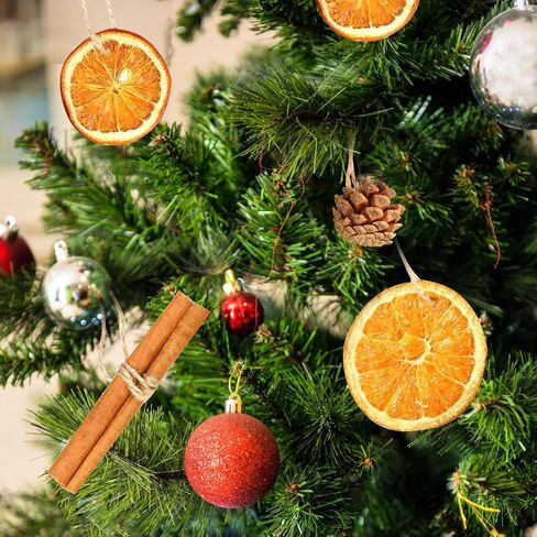 31 Pcs Christmas Ornaments Set, Natural Dried Orange Slices, Cinnamon Sticks and Pinecones, Pre-Tied Jute for Xmas Tree Hanging Decor, Rustic Holiday DIY Crafts in Saudi Arabia