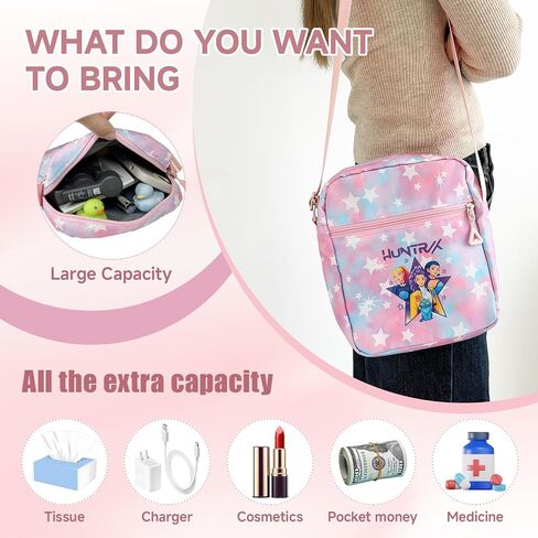 K-pop Crossbody Bag with Zipper, Cute Cartoon Shoulder Bag with Adjustable shoulder straps, Anime Merch for Womens Birthday Gifts in Saudi Arabia