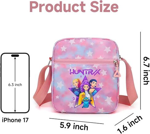 K-pop Crossbody Bag with Zipper, Cute Cartoon Shoulder Bag with Adjustable shoulder straps, Anime Merch for Womens Birthday Gifts in Saudi Arabia
