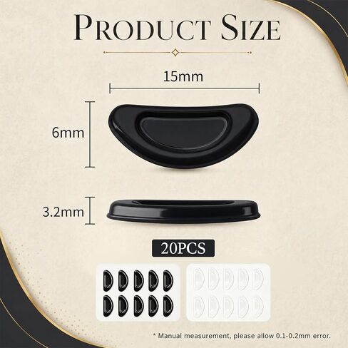 20 Pairs Black Anti-Slip Replacement Nose Pads for RayBan Meta Wayfarer RW4006, RW4008, RW4012, Gen 2, 50mm, 53mm Eyeglasses in Saudi Arabia