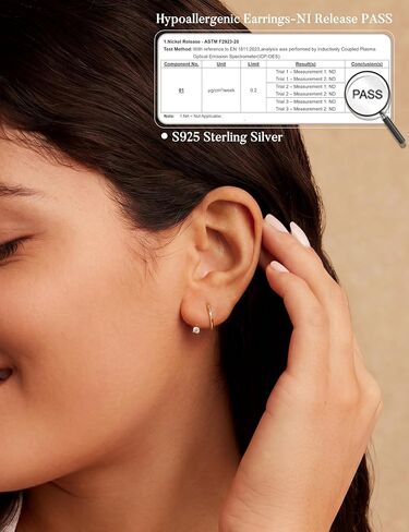 GEMQUEEN Hypoallergenic 925 Sterling Silver Earrings Dainty Threader Earrings Open Huggie Hoop Earrings for Women Adjustable Comfortable Cubic Zircon Spiral Backless Earring Birthday Present in Saudi Arabia