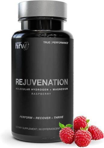 DRINK HRW Rejuvenation Molecular Hydrogen Water Tablets: 12 ppm H2, Patented, USA Made, IHSA-Certified Hydrogen & Magnesium Supplement. Supports Energy, Recovery, Cognitive Function (Raspberry, 60 Ct) in Saudi Arabia