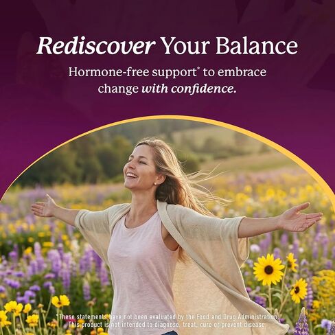 Perimenopause Support for Women Supplement | Hormone Balance, Mood, Sleep, Cycle Regularity & Cooling Support | Black Cohosh, Vitex, Saffron | Peri Menopause Supplements for Women | Non-GMO | 60 Ct in Kuwait