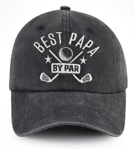 Best Dad Papa by Par Hats for Men, Funny Adjustable Cotton Embroidered Golf Father Baseball Cap in Saudi Arabia