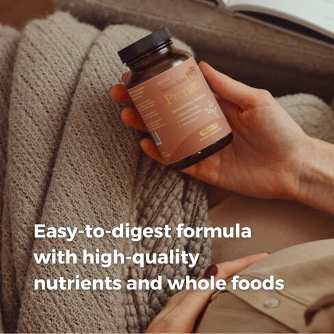 SPRIGS Mama Bear Prenatal Gold Multivitamin with Methylated Folate & Choline, Easy to Digest Prenatal Vitamins for Women, Clean Herbal Blend Pregnancy Support Supplement, 120 Capsules in Saudi Arabia