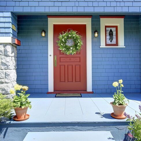 WreathDream Artificial Spring Wreaths for Front Door Summer Door Wreath with White Babys Breath for Front Door Indoor Outdoor Farmhouse Home Porch Wall Window Festival Wedding Decor in Saudi Arabia