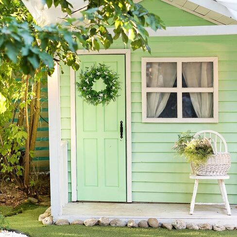 WreathDream Artificial Spring Wreaths for Front Door Summer Door Wreath with White Babys Breath for Front Door Indoor Outdoor Farmhouse Home Porch Wall Window Festival Wedding Decor in Saudi Arabia
