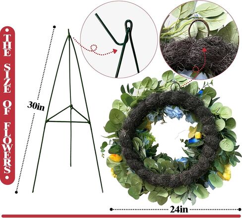 MUVIC Cemetery Wreath with Grave Holder, Artificial Flower Wreaths for Gravesit Decoration for You Loved Ones,Blue Rose Yellow Cemetery in Saudi Arabia