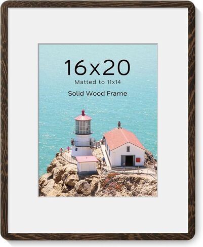 إطار صورة Acovy مقاس 16 × 20، إطار صور من خشب وينجي الصلب مع حصيرة مقاس 11 × 14، إطار ملصق مع زجاج مقسى وأجهزة تعليق، لعرض الحائط والطاولة، عبوة واحدة in Kuwait
