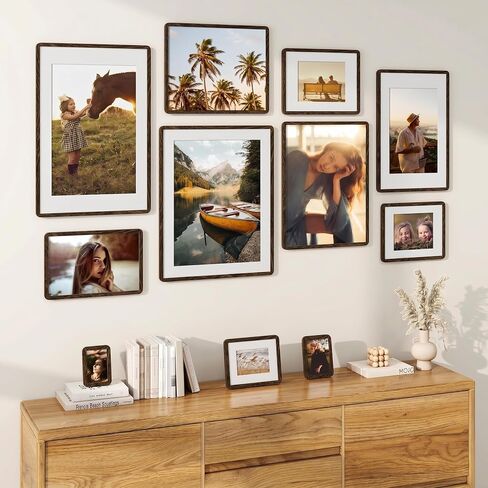 إطار صورة Acovy مقاس 16 × 20، إطار صور من خشب وينجي الصلب مع حصيرة مقاس 11 × 14، إطار ملصق مع زجاج مقسى وأجهزة تعليق، لعرض الحائط والطاولة، عبوة واحدة in Kuwait